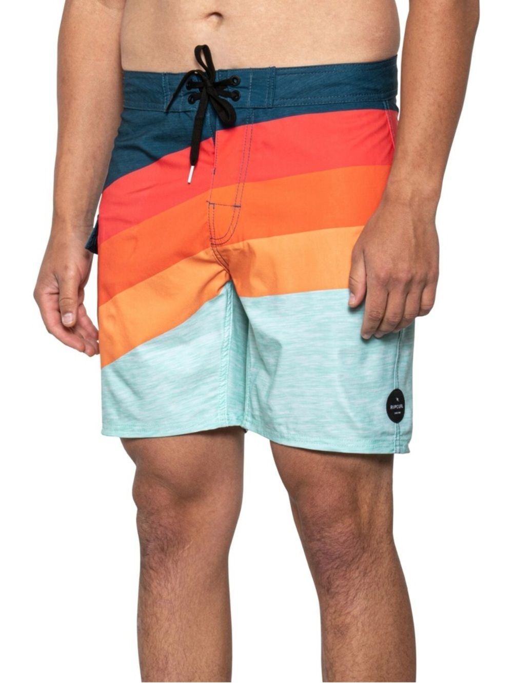 Rip Curl Teal, Coral, Orange & Light Mint Colorblock Boardshorts